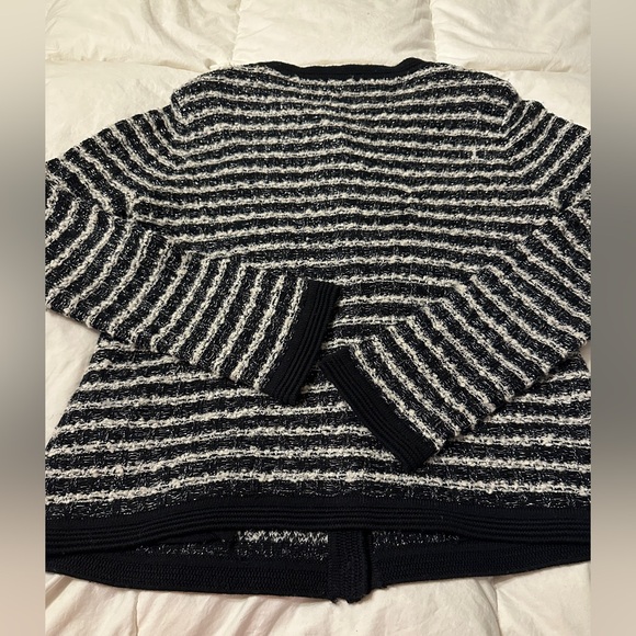 Anne Klein Black and White Textured Cardigan - Size L - Picture 5 of 13